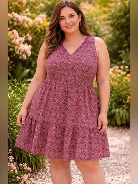 GAP XXL Floral Dress Boho Pink Flowy Plus Size Summer MUST HAVE